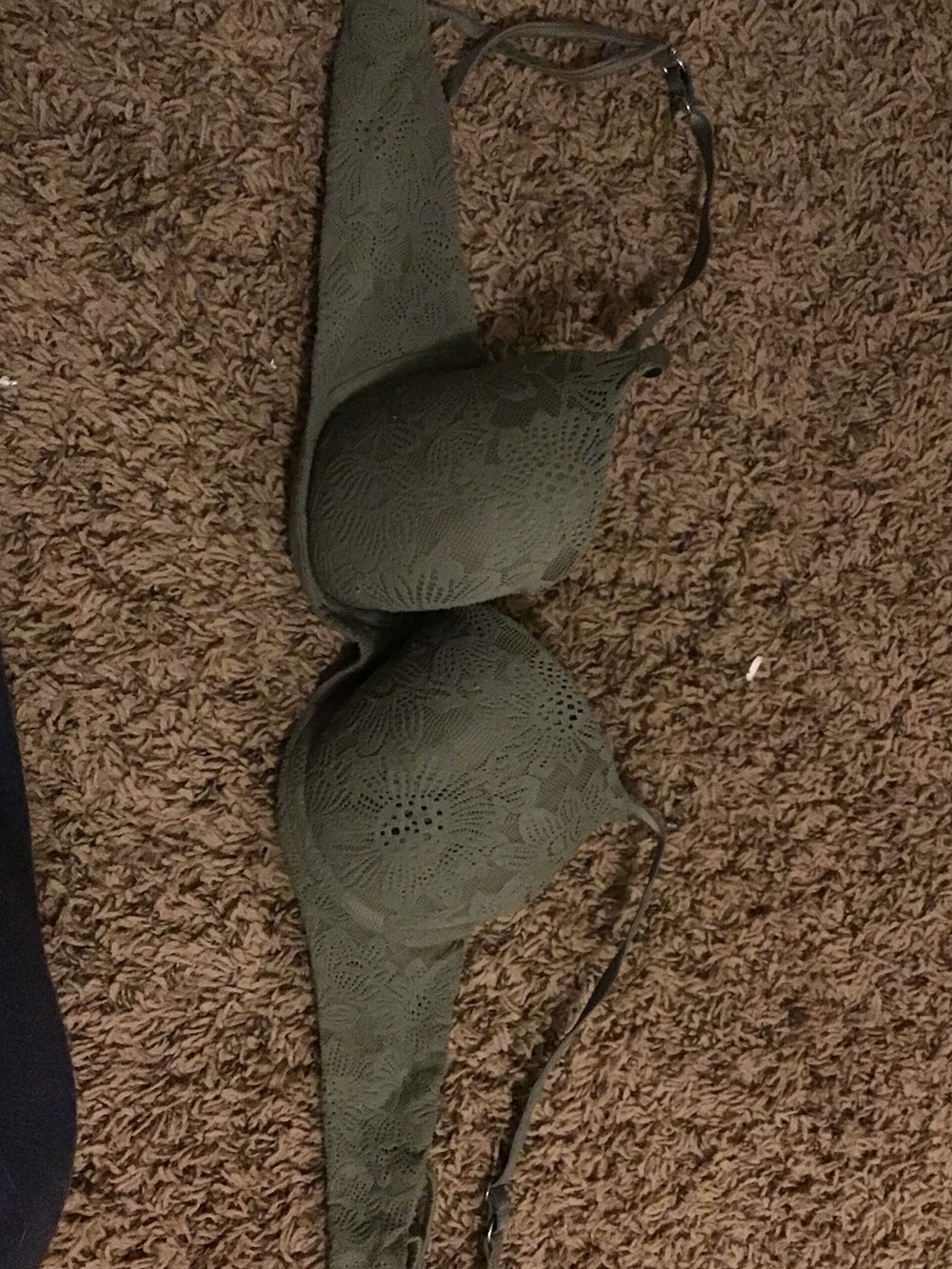 aerie Olive Green Lace-Detail Push-Up Bra